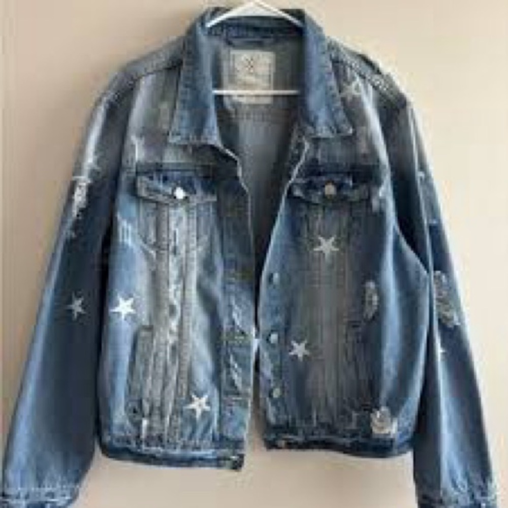 Angel Kiss Denimn Jacket with Star Accents